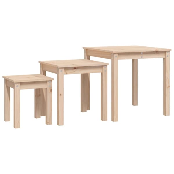 Indskudsborde 3 stk. Massivt fyrretræ - Indskudsbord - Indskudsborde - Home & Living