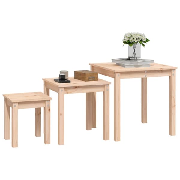 Indskudsborde 3 stk. Massivt fyrretræ - Indskudsbord - Indskudsborde - Home & Living