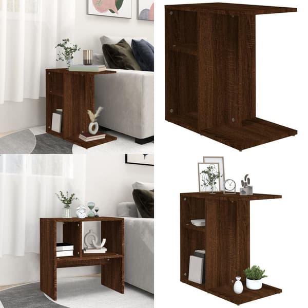 Sidebord 50x30x50 cm konstrueret træ brun egetræ - Sidebord - Sideborde - Home & Living