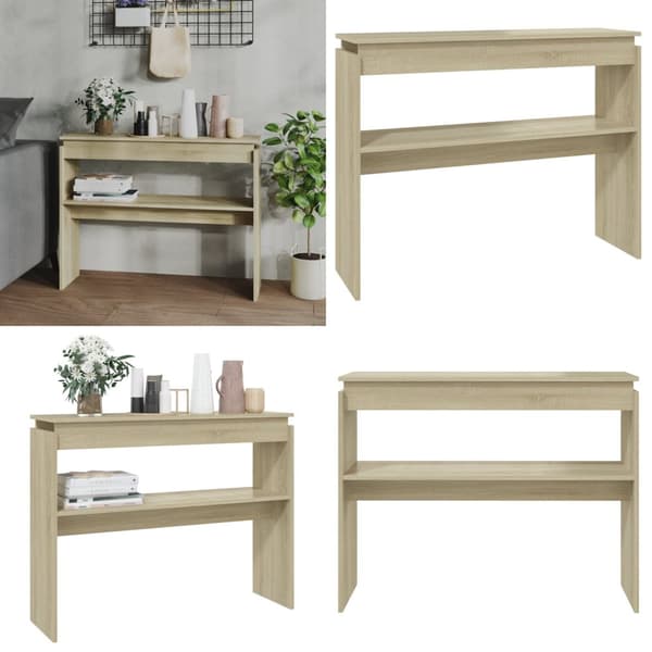 Konsolbord 102x30x80 cm konstrueret træ sonoma-eg - Konsolbord - Konsolborde - Home & Living