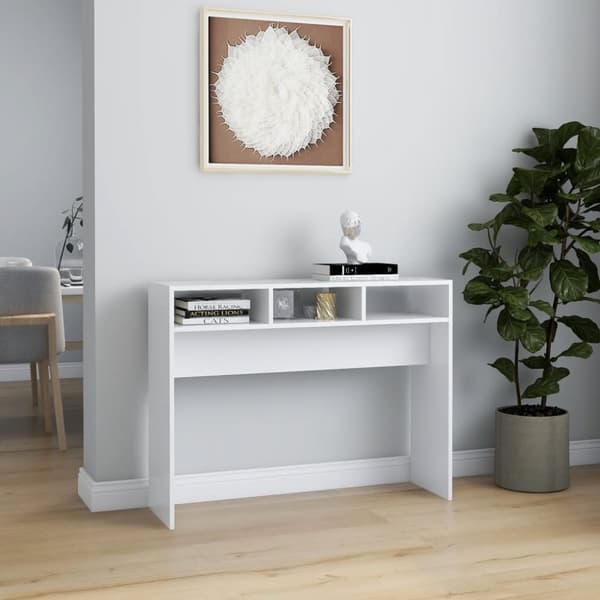 Konsolbord 105x30x80 cm spånplade hvid - Konsolbord - Konsolborde - Home & Living