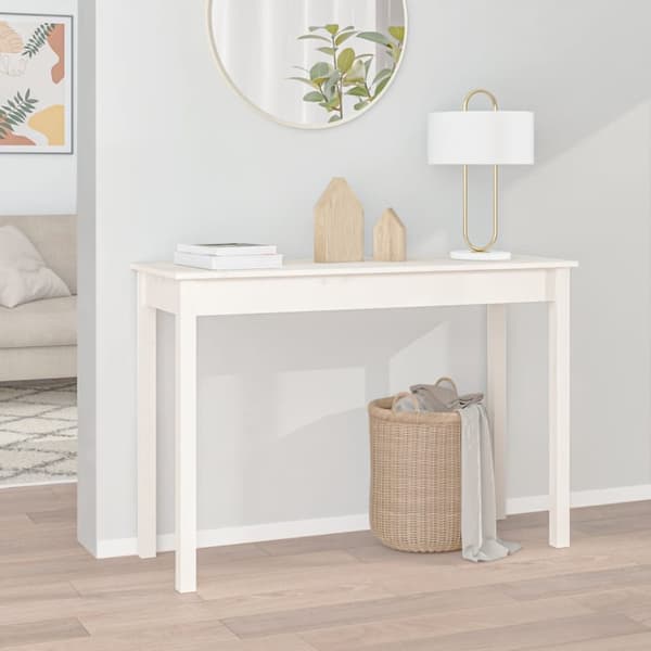 Konsolbord vit 110x40x75 cm massiv furu - Konsolbord - Träkonsolbord - Home & Living