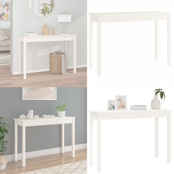 Konsolbord vit 110x40x75 cm massiv furu - Konsolbord - Träkonsolbord - Home & Living