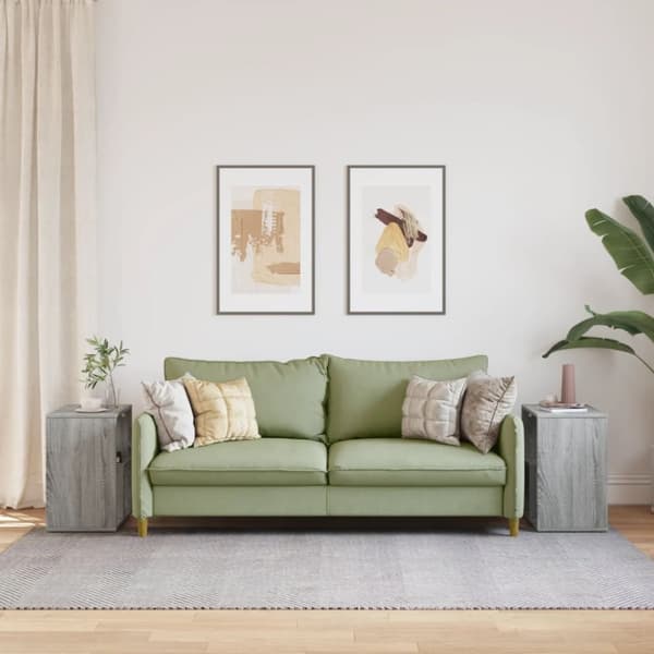 vidaXL Sidebord 2 stk grå sonoma 50x30x50 cm konstruert tre