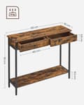 Pikkukuva 7 / 8: Rootz Vintage Ruskea Musta konsolipöytä - Eteinen pöytä - Eteisen pöytä - Lastulevy Teräs - 100cm x 30cm x 80cm - Max. Kantavuus 20 kg - 1 laatikko -