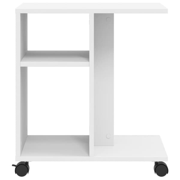 vidaXL sidebord med hjul 50x30x55 cm konstrueret træ hvid