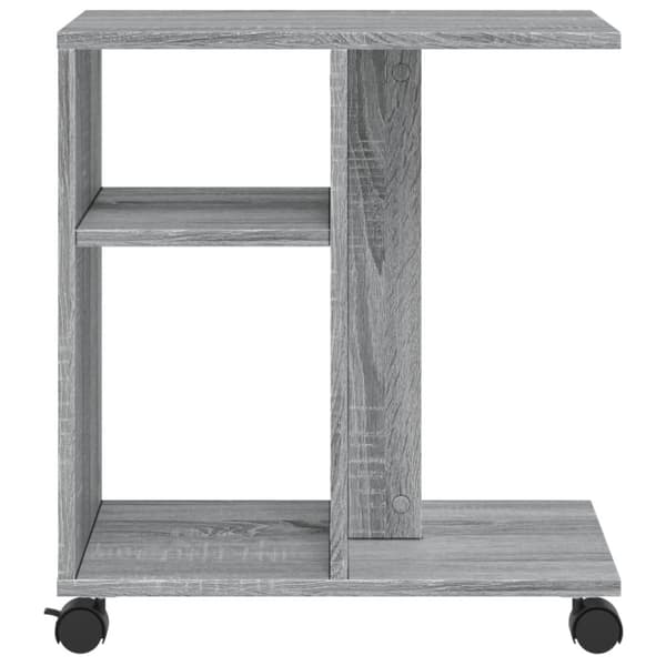 vidaXL sidebord med hjul 50x30x55 cm konstrueret træ grå sonoma-eg