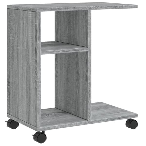 vidaXL sidebord med hjul 50x30x55 cm konstrueret træ grå sonoma-eg