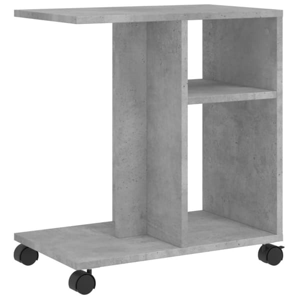 vidaXL sidebord med hjul 50x30x55 cm spånplade betongrå