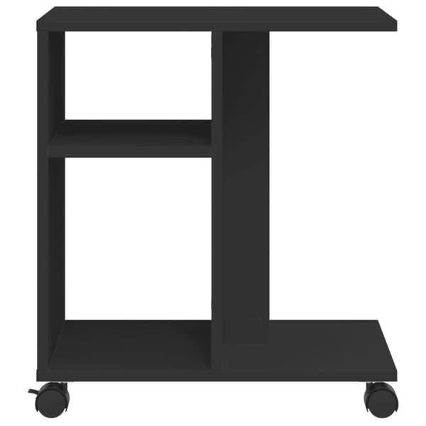 vidaXL Sidobord med hjul svart 50x30x55,5 cm konstruerat trä