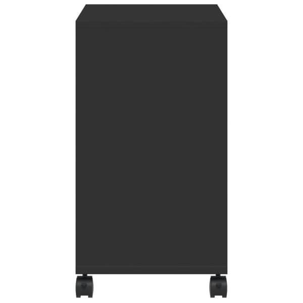 vidaXL Sidobord med hjul svart 50x30x55,5 cm konstruerat trä