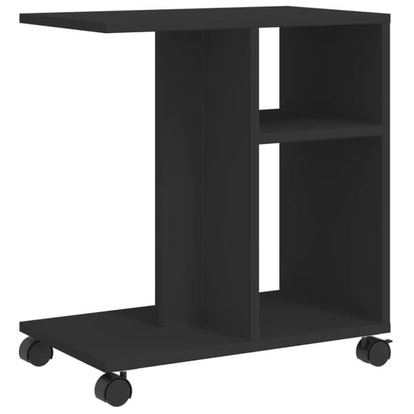 vidaXL sidebord med hjul 50x30x55 cm konstrueret træ sort