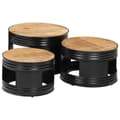 Miniatyrbilde 2 av 10: vidaXL Barbord trommelformet 3 stk grovt heltre mangotre