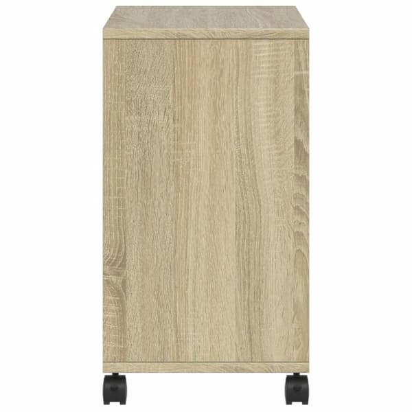 vidaXL Sidobord med hjul sonoma-ek 50x30x55,5 cm konstruerat trä