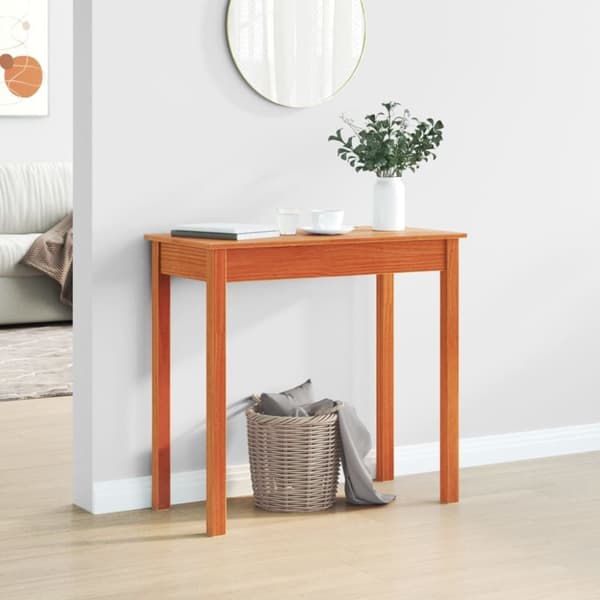 vidaXL Konsollbord voksbrun 80x40x75 cm heltre furu