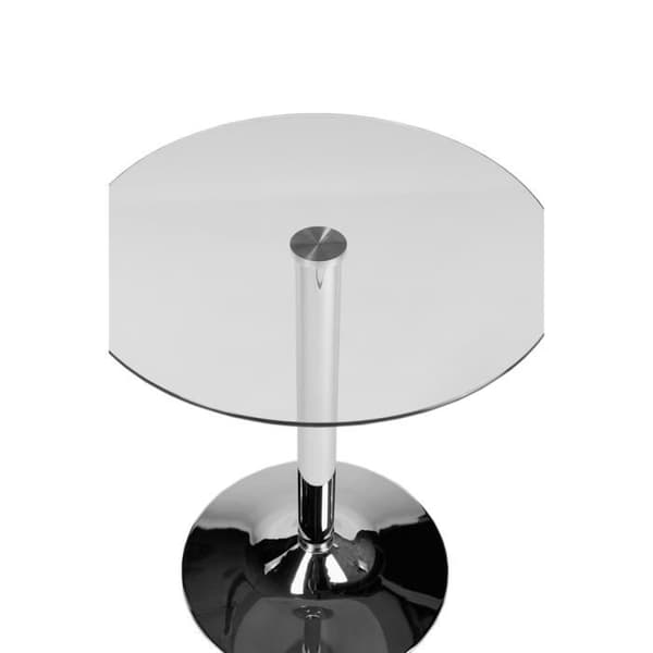 CLP Runt glasbord, Ø 60 cm, höjd 70 cm, förkromad metallpelare, glasskiva med skyddsglas - 70 cm -...