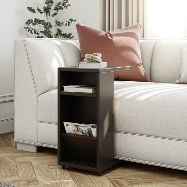 Chic Home Fina sivupöytä renkailla 30x40xK63 cm, antrasiitti