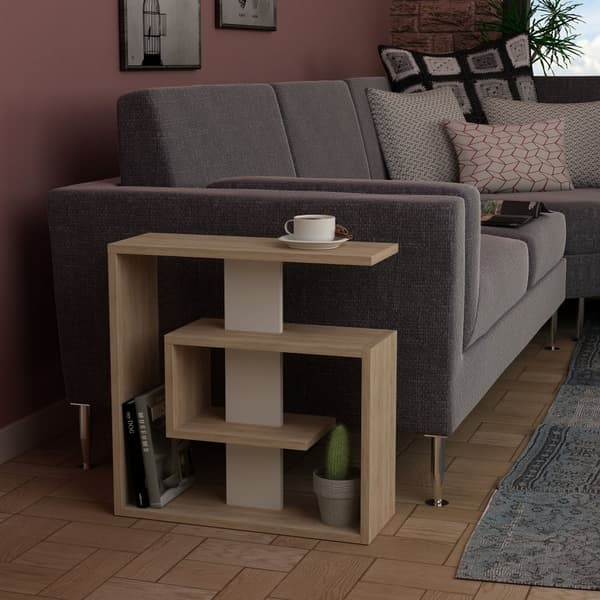 Chic Home Sara sivupöytä 20x55xK57 cm, beige/valkoinen