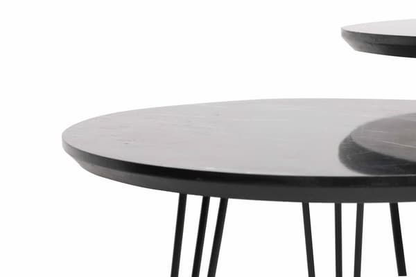 Chic Home Sirkka apupöydät H38xK45-55 cm 3kpl, musta