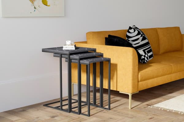 Chic Home Severi apupöydät, 3 osaa, musta
