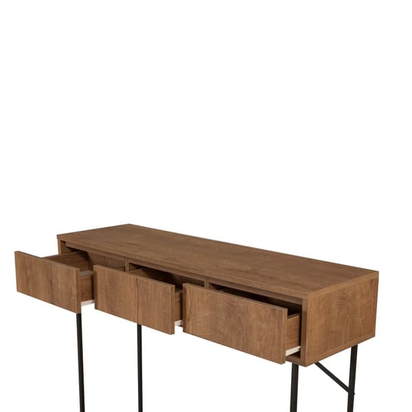 Chic Home Max sivupöytä laatikoilla 120x36xK90 cm, ruskea/musta