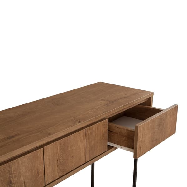 Chic Home Max sivupöytä laatikoilla 120x36xK90 cm, ruskea/musta