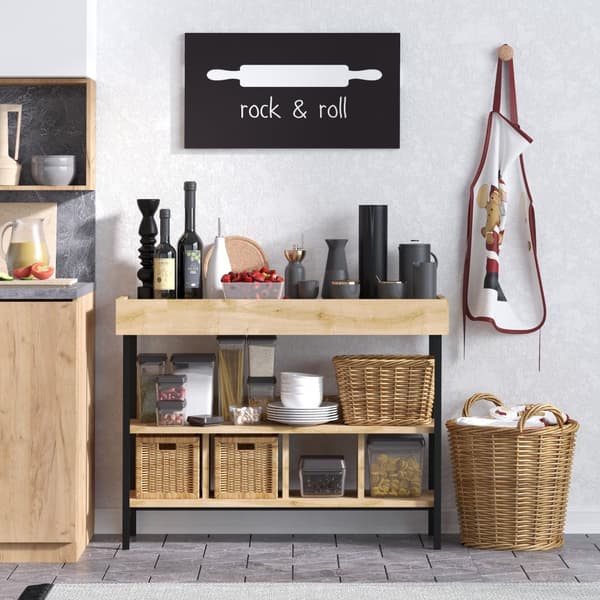 Chic Home Nelli sivupöytä 103x35xK82 cm, beige/musta