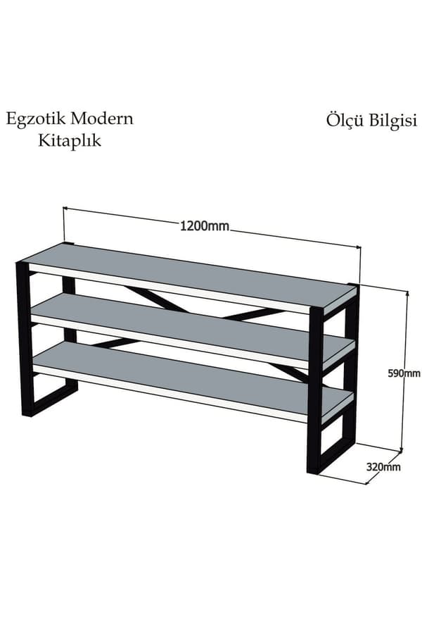 Chic Home Nata sivupöytä hyllyillä 120x32xK57 cm, beige/musta
