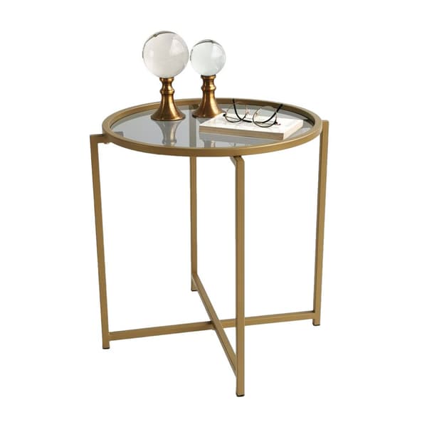 Chic Home Signe sivupöydät H50xK50/60 cm 2 kpl, kulta/savu