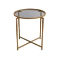 Pikkukuva 5 / 6: Chic Home Signe sivupöydät H50xK50/60 cm 2 kpl, kulta/savu