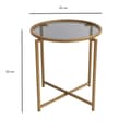Pikkukuva 6 / 6: Chic Home Signe sivupöydät H50xK50/60 cm 2 kpl, kulta/savu