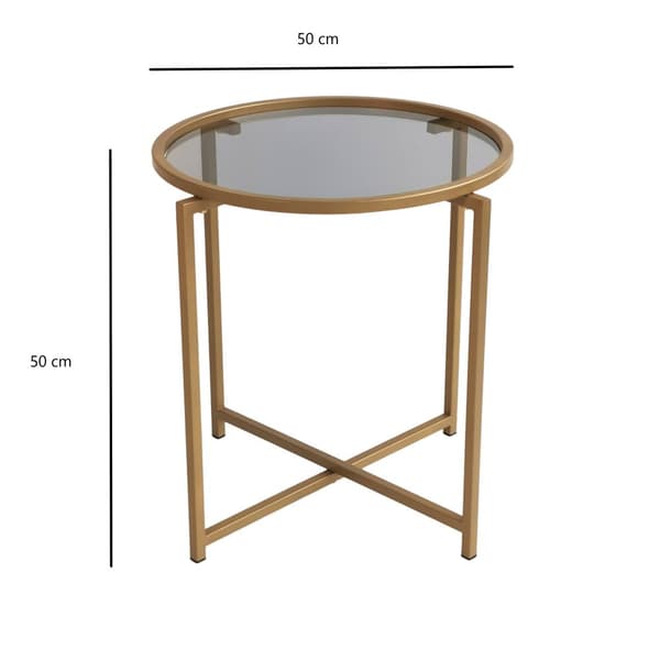 Chic Home Signe sivupöydät H50xK50/60 cm 2 kpl, kulta/savu