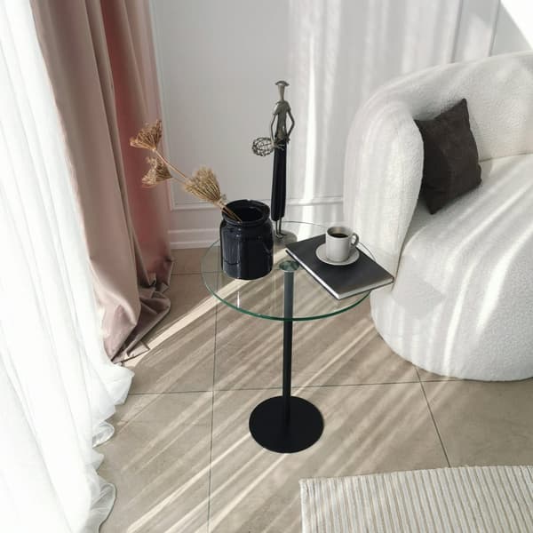 Chic Home Soili sivupöytä H40xK50 cm, musta/kirkas