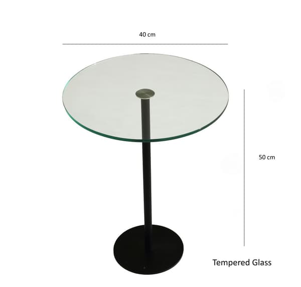 Chic Home Soili sivupöytä H40xK50 cm, musta/kirkas