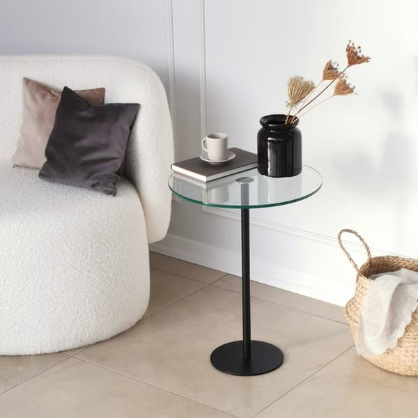 Chic Home Soili sivupöytä H40xK50 cm, musta/kirkas