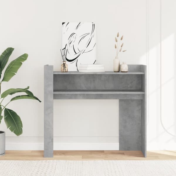 vidaXL Konsolbord betonggrå 100x35x90 cm konstruerat trä