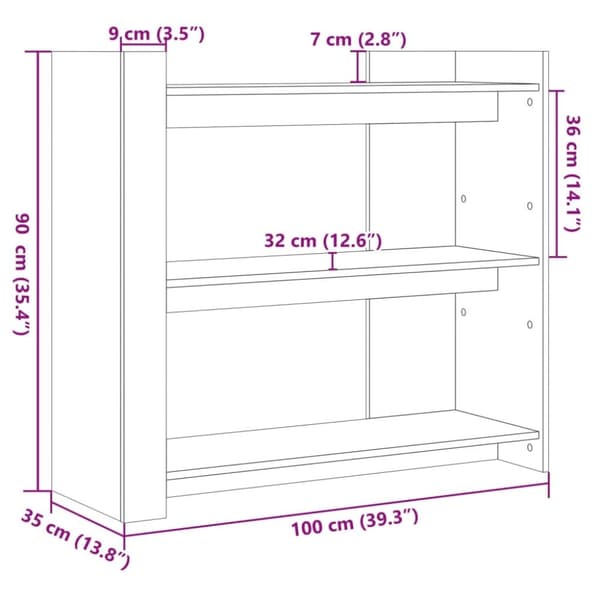 vidaXL Konsollbord brun eik 100x35x90 cm konstruert tre