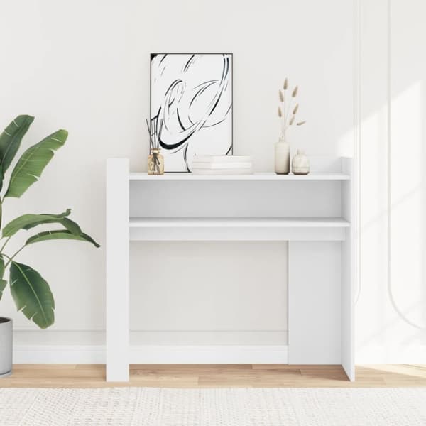 vidaXL Avlastningsbord vit 100x35x90 cm konstruerat trä