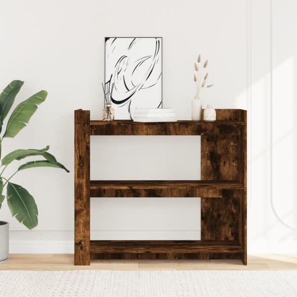 vidaXL Konsolbord rökfärgad ek 100x35x90 cm konstruerat trä