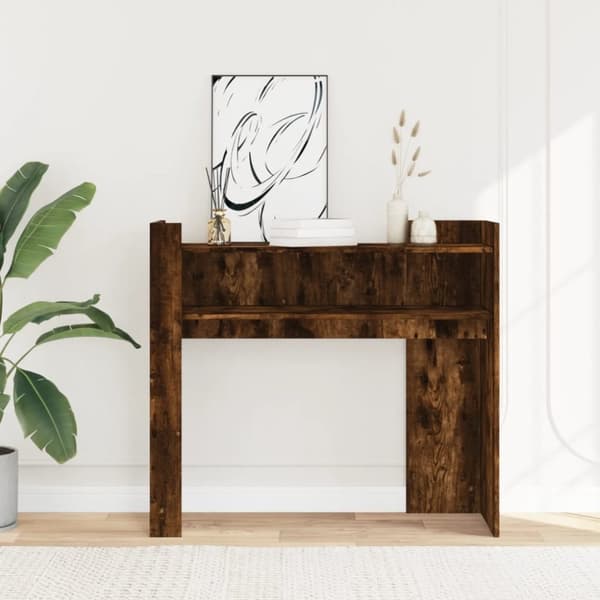 vidaXL konsolbord 100x35x90 cm konstrueret træ røget egetræsfarve