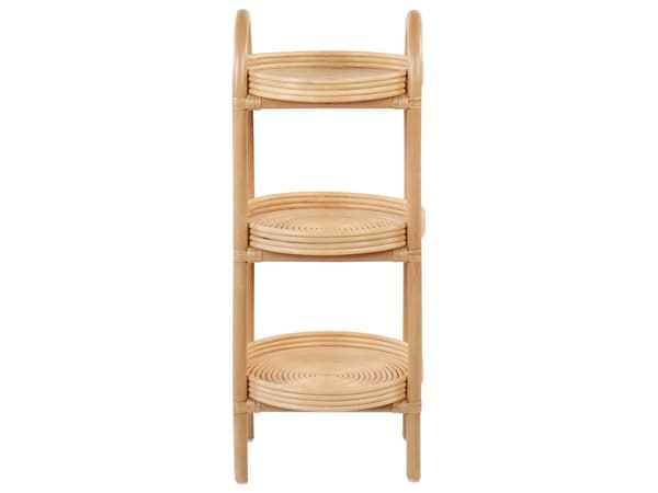 Sidebord Lyst tre Naturlig rotting 3 hyller Retro stil Innendørs Utendørs Småbord Hagemøbler Oppbevaring