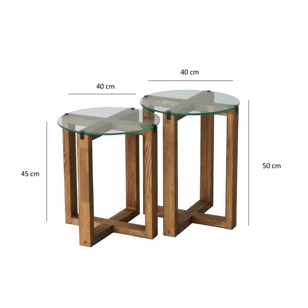 Chic Home Aleksanteri apupöydät, 2 osaa, ruskea