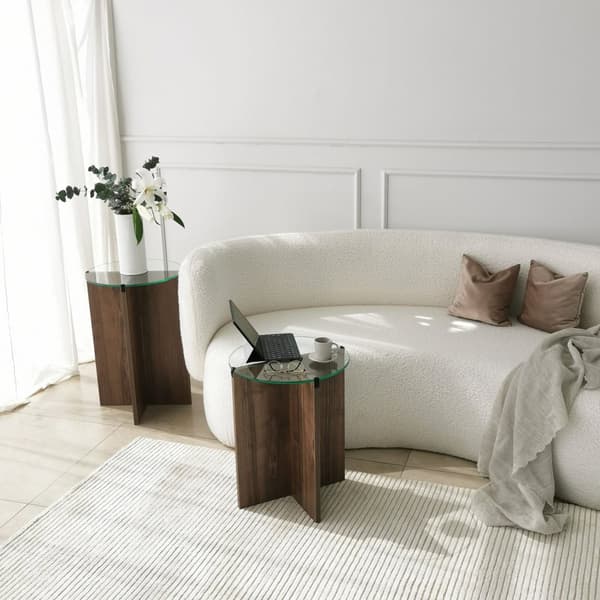Chic Home Liisi sivupöydät H40xK50/60 cm 2 kpl, tummanruskea