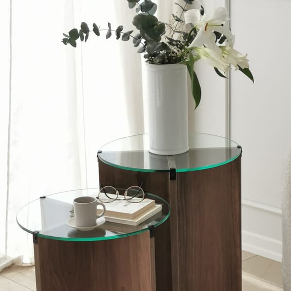 Chic Home Liisi sivupöydät H40xK50/60 cm 2 kpl, tummanruskea