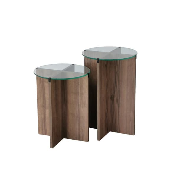 Chic Home Liisi sivupöydät H40xK50/60 cm 2 kpl, tummanruskea