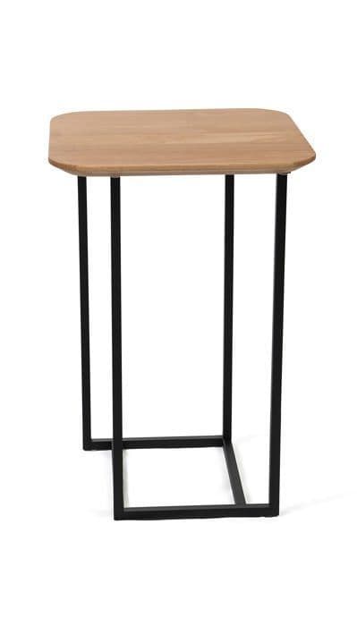Sidobord - komplementbord - piedestalbord M2 kollektion - 1 - Block, Wild Oak, Black metal, 40x60x40