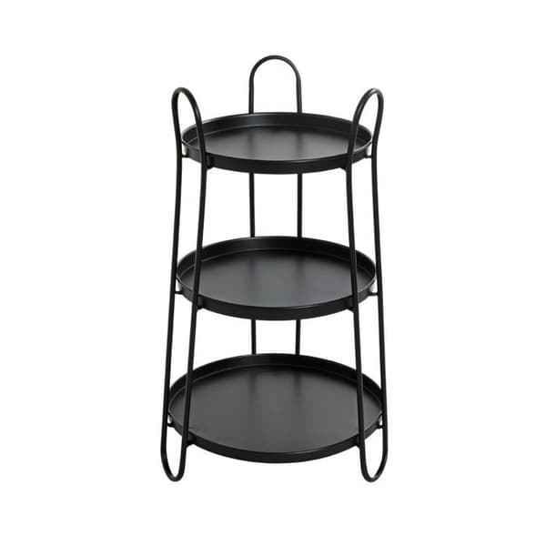 3-vånings dekorativt sidobord "Regina" 72cm Svart