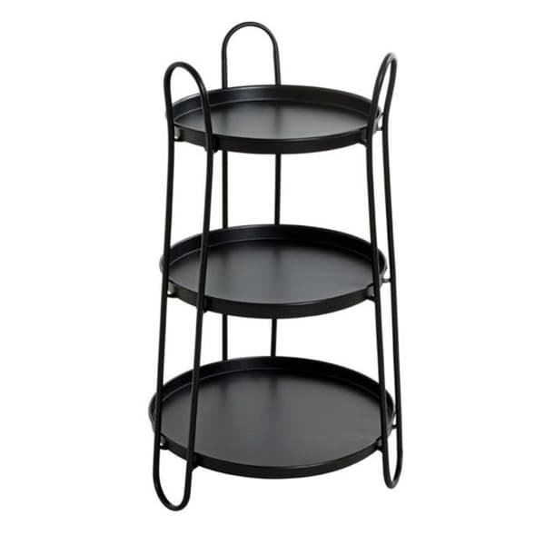 3-vånings dekorativt sidobord "Regina" 72cm Svart