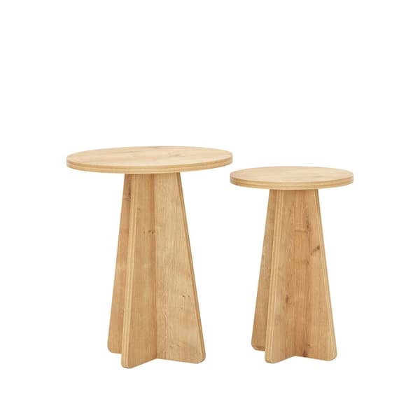 Chic Home Sieni sivupöytäsetti 2kpl, ruskea