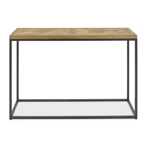 Sivupöytä INDUS 116x37xK77cm, metallirunko, mosaiikkiviilutettu, ruskea/harmaa